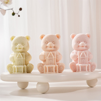 Bear Hold House Silicone Soy Wax Mould Strawberry Bunny Candle Silicone Mold DIY Home Decoration Rabbit Candle Mold