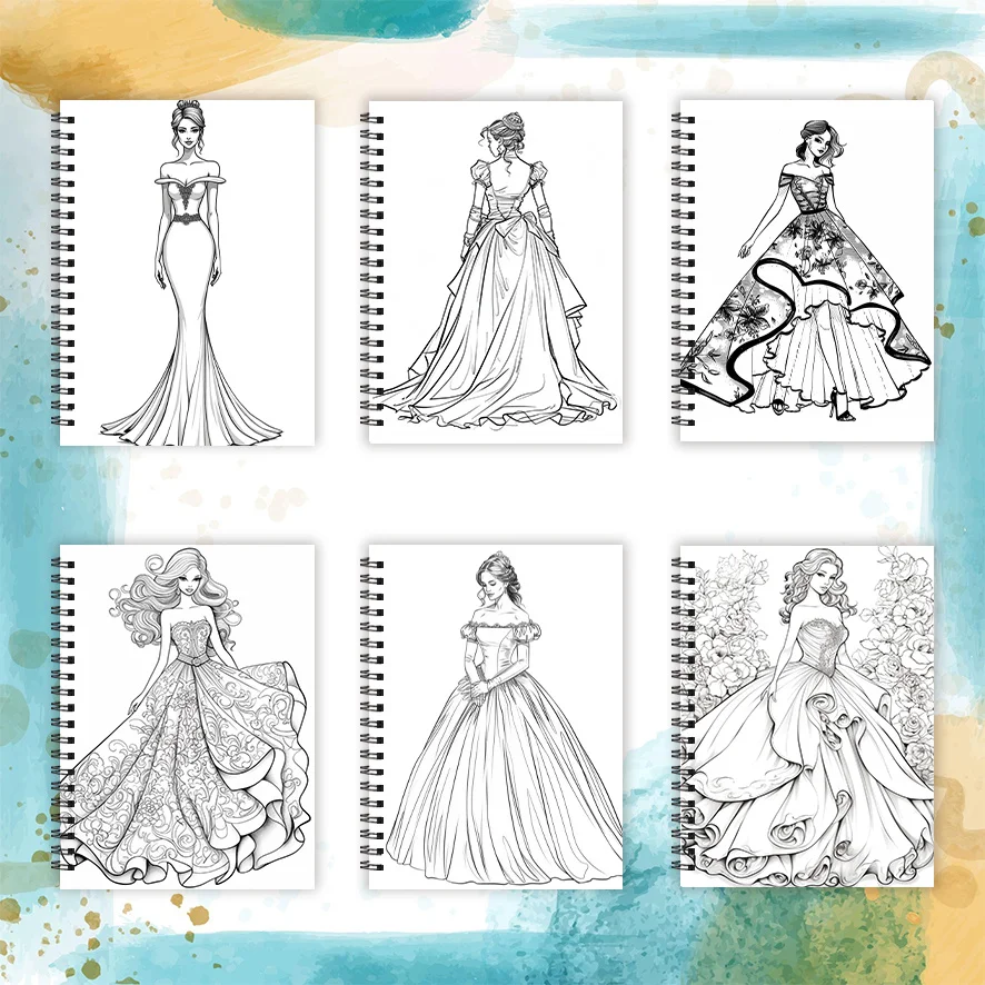 Coloring Book - 8.3x 11.2 inches 32 pages Fashion Clothing Coloring Book - Perfect for soothing, back to school gifts, gifts for