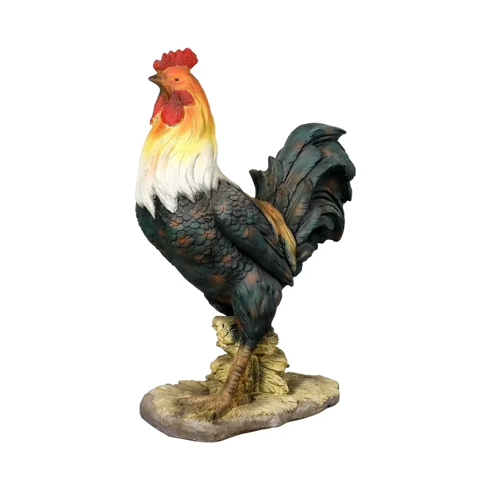 Life Sized Rooster  Durable Concrete Chicken Sculpture Outdoor Decor Lawn Patio Backyard Home Garden Statue
