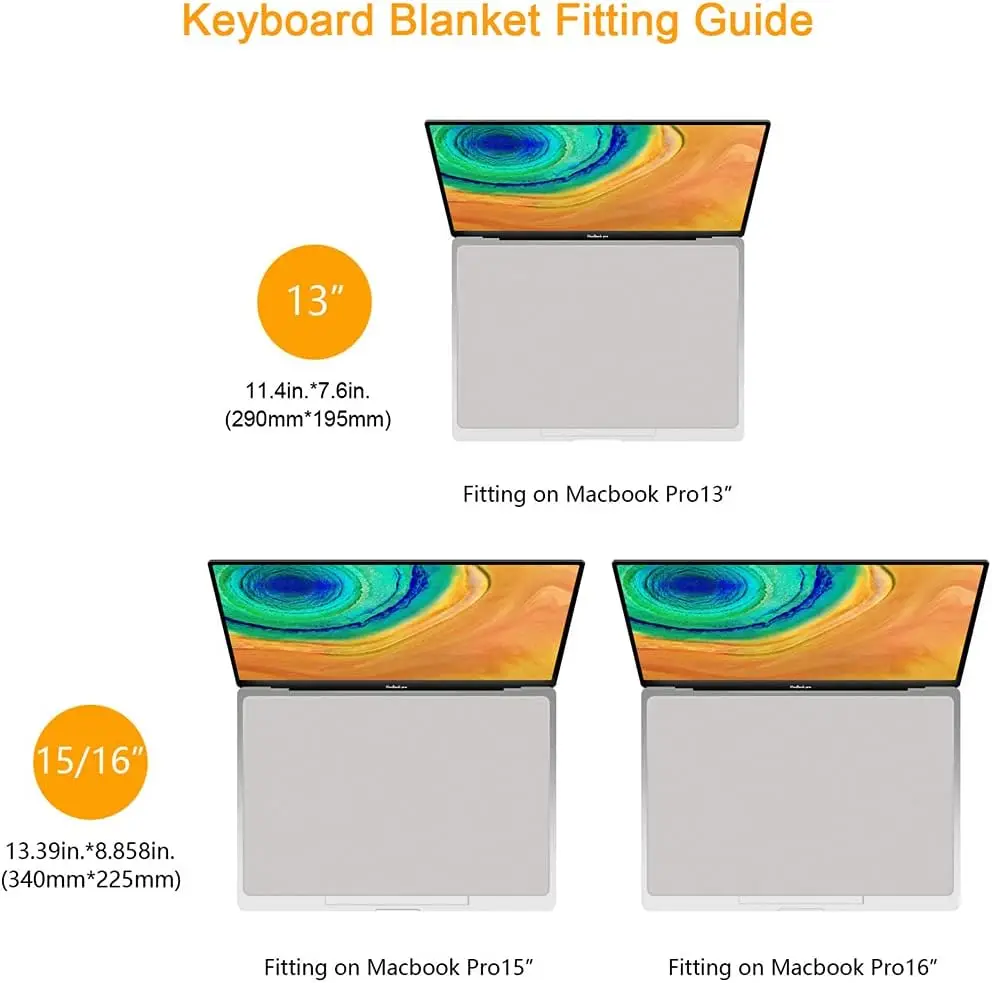Cleaning Cloth Cover for Apple, for MacBook Pro 13/15/16 Inch Microfiber Dustproof Protective Film, Laptop Keyboard Blanket