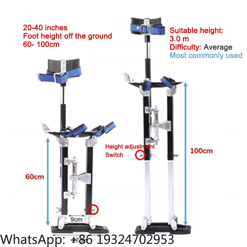 60-100CM Adjustable Walking Ladder Aluminum Alloy Horse Stool Foot Folding Stilt Construction Bracket Multifunction Stage Props