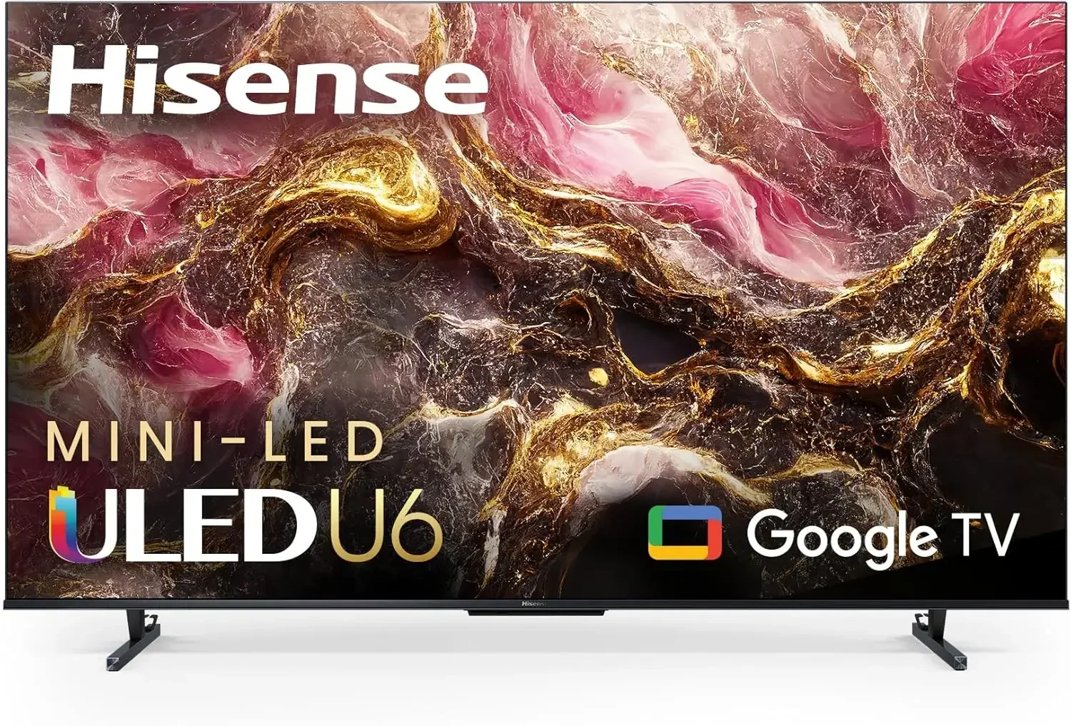 تلفزيون Google الذكي من سلسلة U6 مقاس 65 بوصة Mini-LED ULED 4K UHD Google (65U6K) - QLED، تعتيم محلي كامل المصفوفة، Dolby Vision IQ،