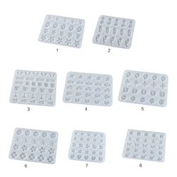 Button Silicone Molds Flower/Fruit/Animal Keychain Charms Epoxy Resin Molds Jewelry Casting Molds for for DIY Crafts