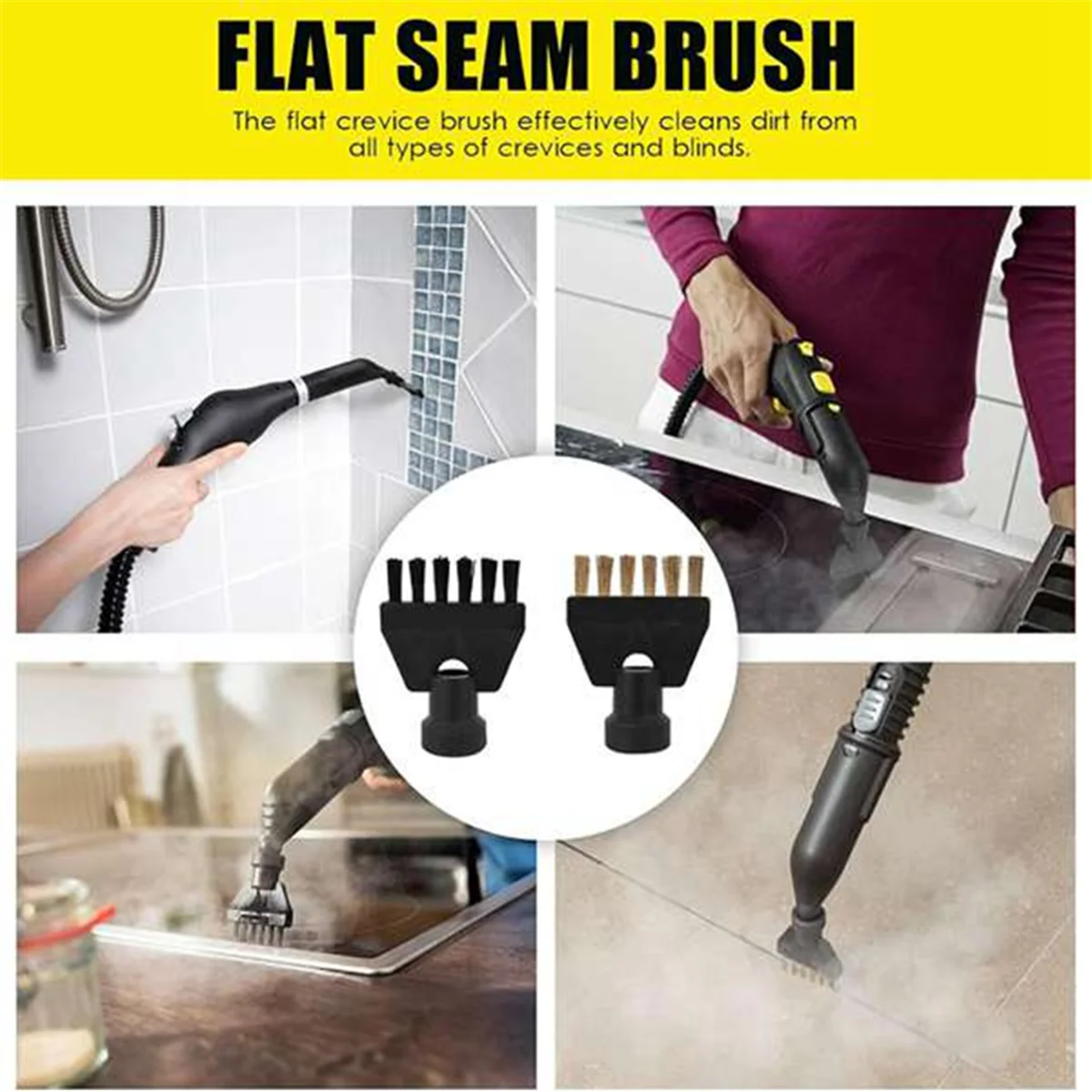 

A67Z For Karcher SC1 SC2 SC3 SC4 Steam Cleaner Part Replacement Nozzle Brush Stubborn Stain Remove Nylon Brush Nozzle Set