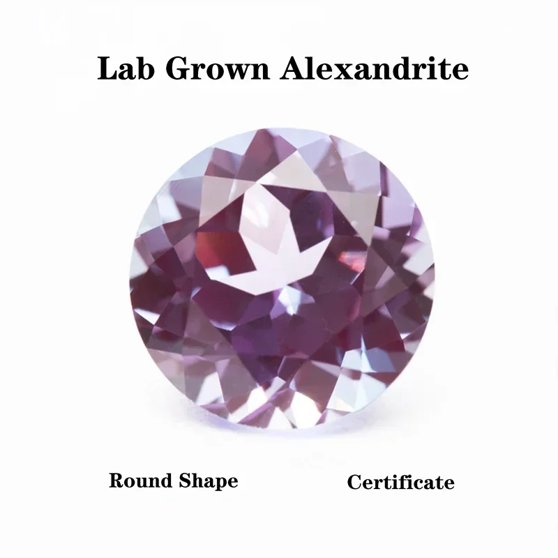 Lab Grown Alexandrite Round Shape Change Color Charms Gemstone  Advanced Jewelry  Rings Earrings Making Certificate