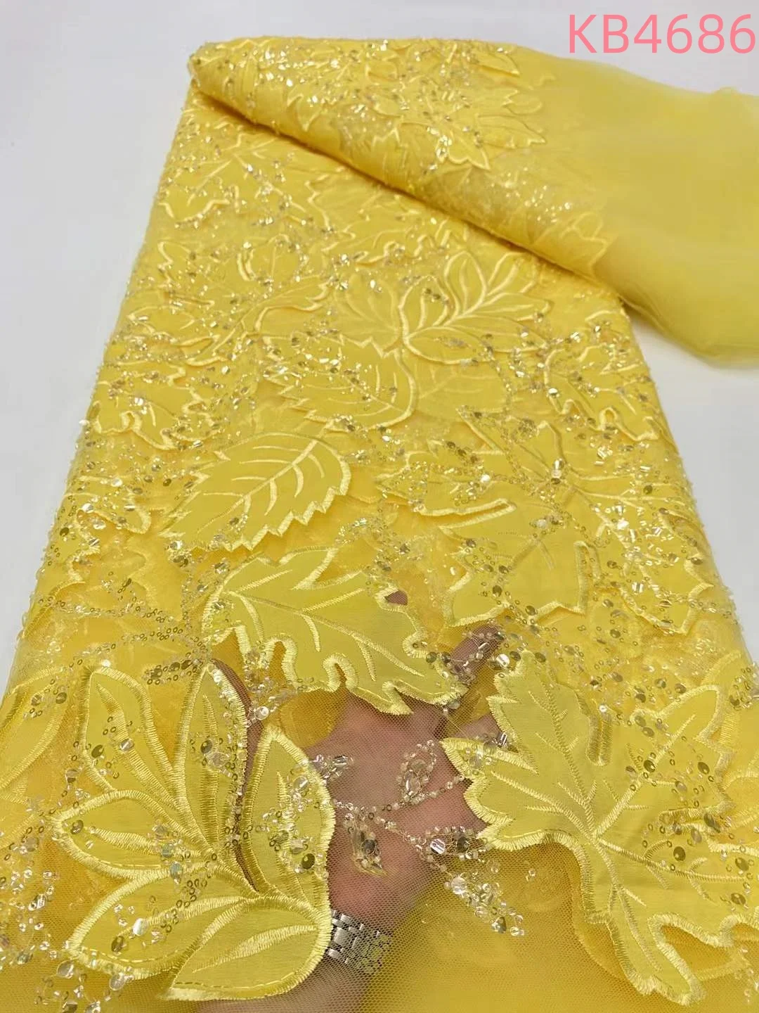 

Pink Fabric Chiffon Beaded Lace Fabric African Fabric Lace High Quality 2025 Luxury Fabric For Dress 5 Yards With Beads KB4686