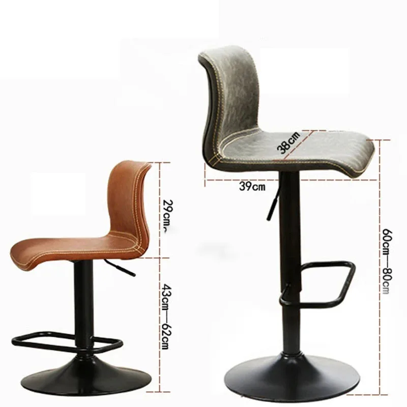 Modern Lift Adjustable Height Bar Stools Nordic Stylish Swivel Bar Chairs Leather Rotated High Bar Chair for Kitchen Furniture M