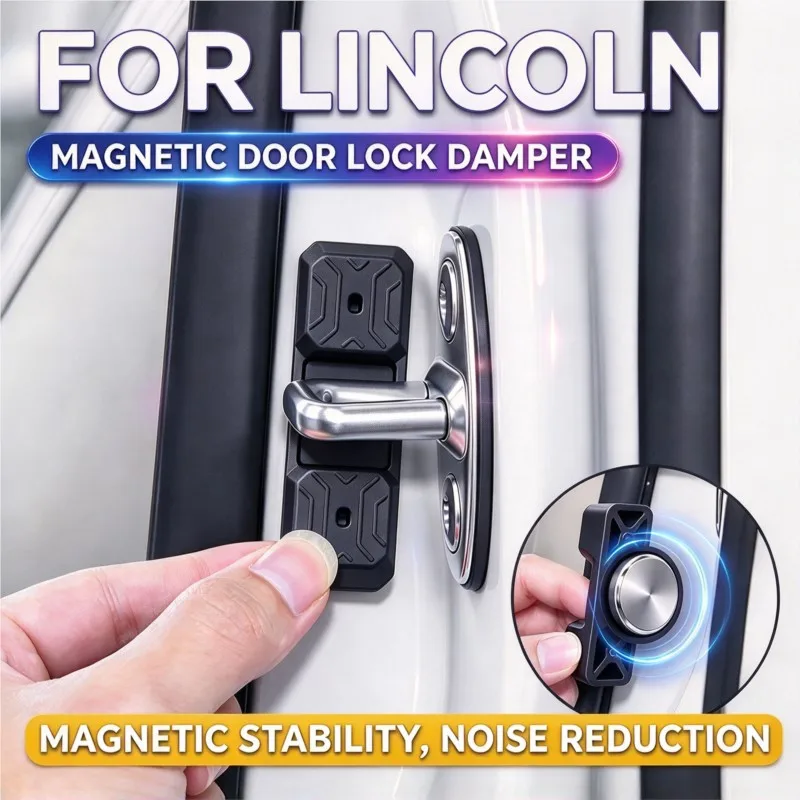 For Lincoln Nautilus Aviator Navigator MKZ MKX Continental Liquid Silicone Car Door Latch Buff N52 Magnetic Door Lock Shock Pad