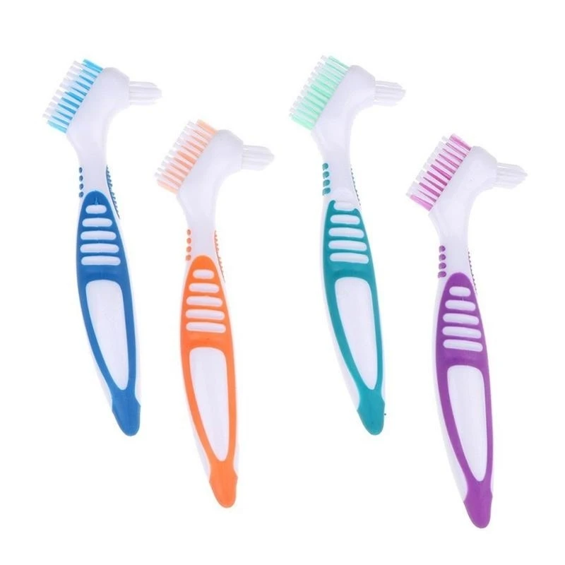 

40JD Denture Toothbrush Double Sided Cleaning Brushes Dental False Teeth Cleaner