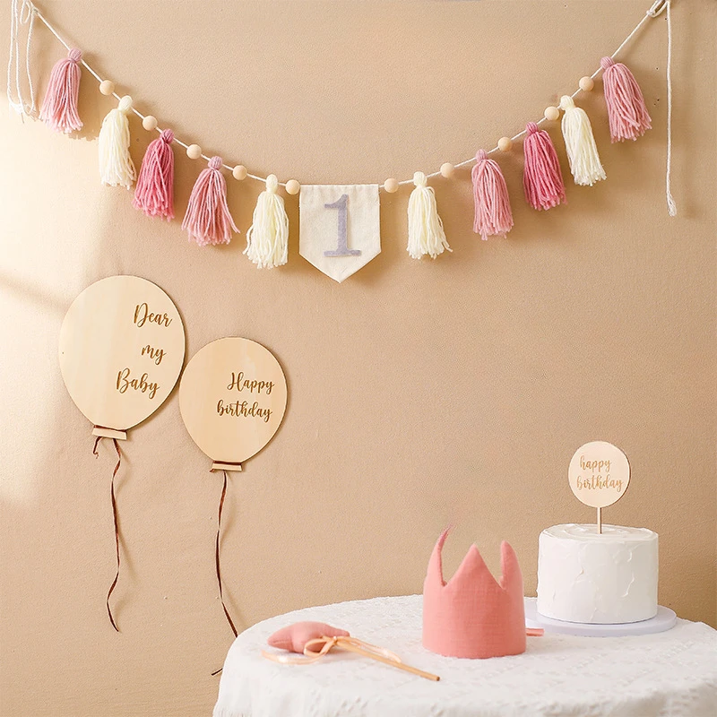 Baby\'s Birthday Party Hat Banner Set, Birthday Venue Decoration Props, Baby\'s Birthday Commemorative Photography Props