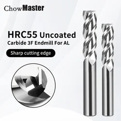 3F End Mill อลูมิเนียม 4mm 6mm 8mm 10mm 12mm 14mm 16mm 18mm 20mm HRC55 คาร์ไบด์เครื่องตัดทังสเตนเหล็ก Endmills CNC เครื่องมือ