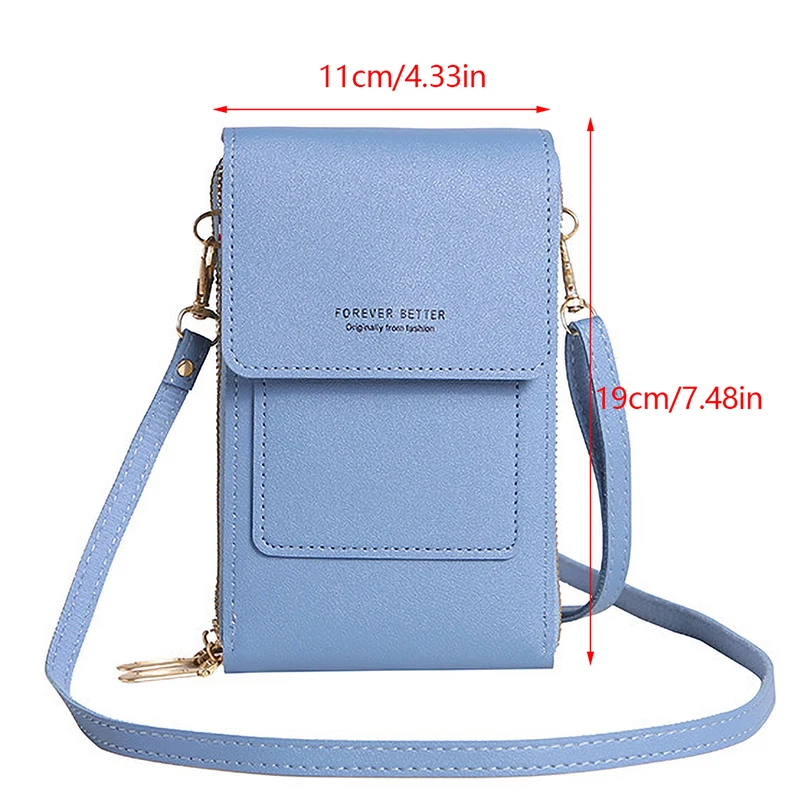 1Pc Women\'s Handbag Touch Screen Cell Phone Purse Shoulder Bag Female Small Wallet Soft Leather Crossbody Bags Of Women