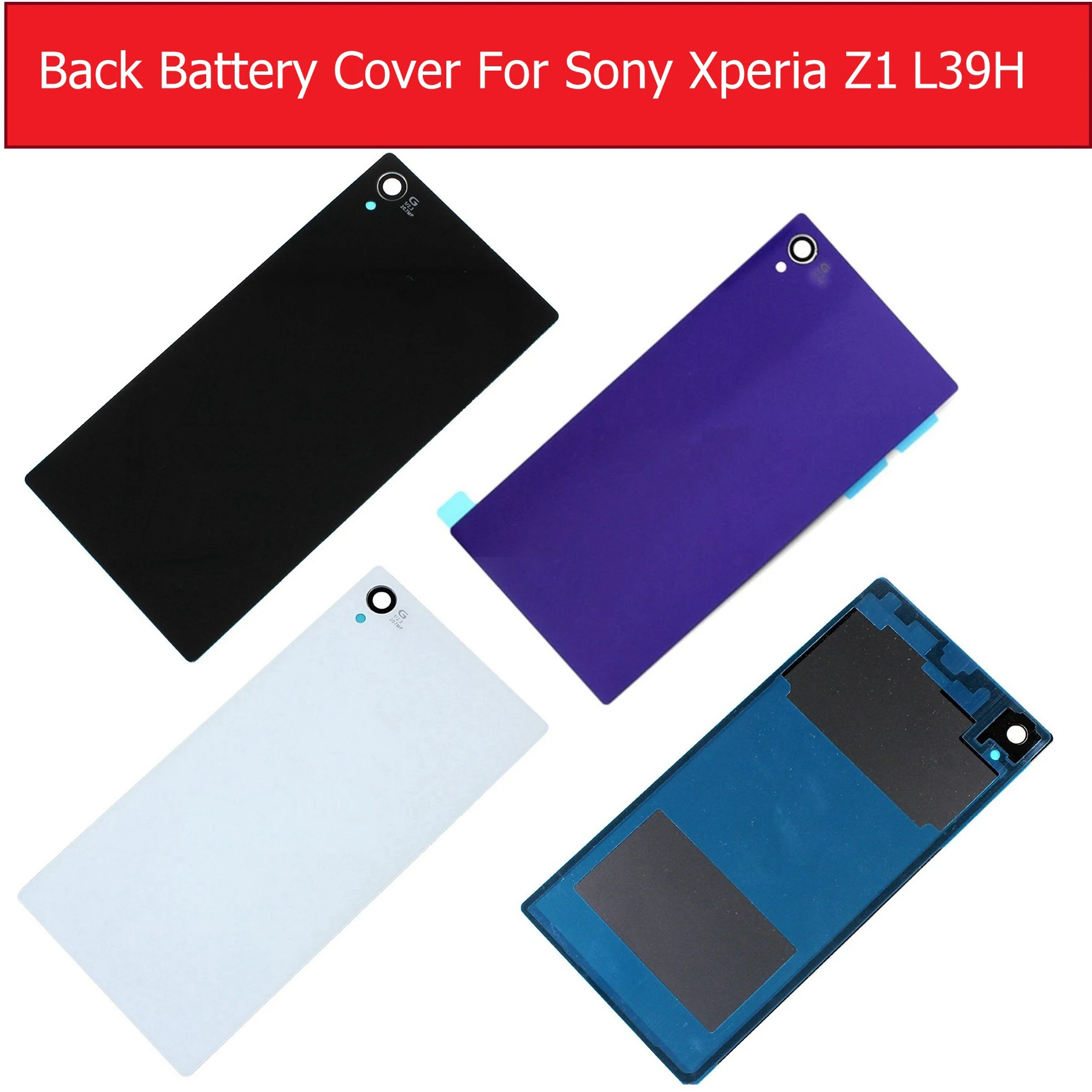 Задняя крышка батарейного отсека Стеклянная крышка для Sony xperia Z1 L39H C6902 C6903 C6905 C6906 Стеклянная задняя крышка + 1 шт. пленка бесплатно