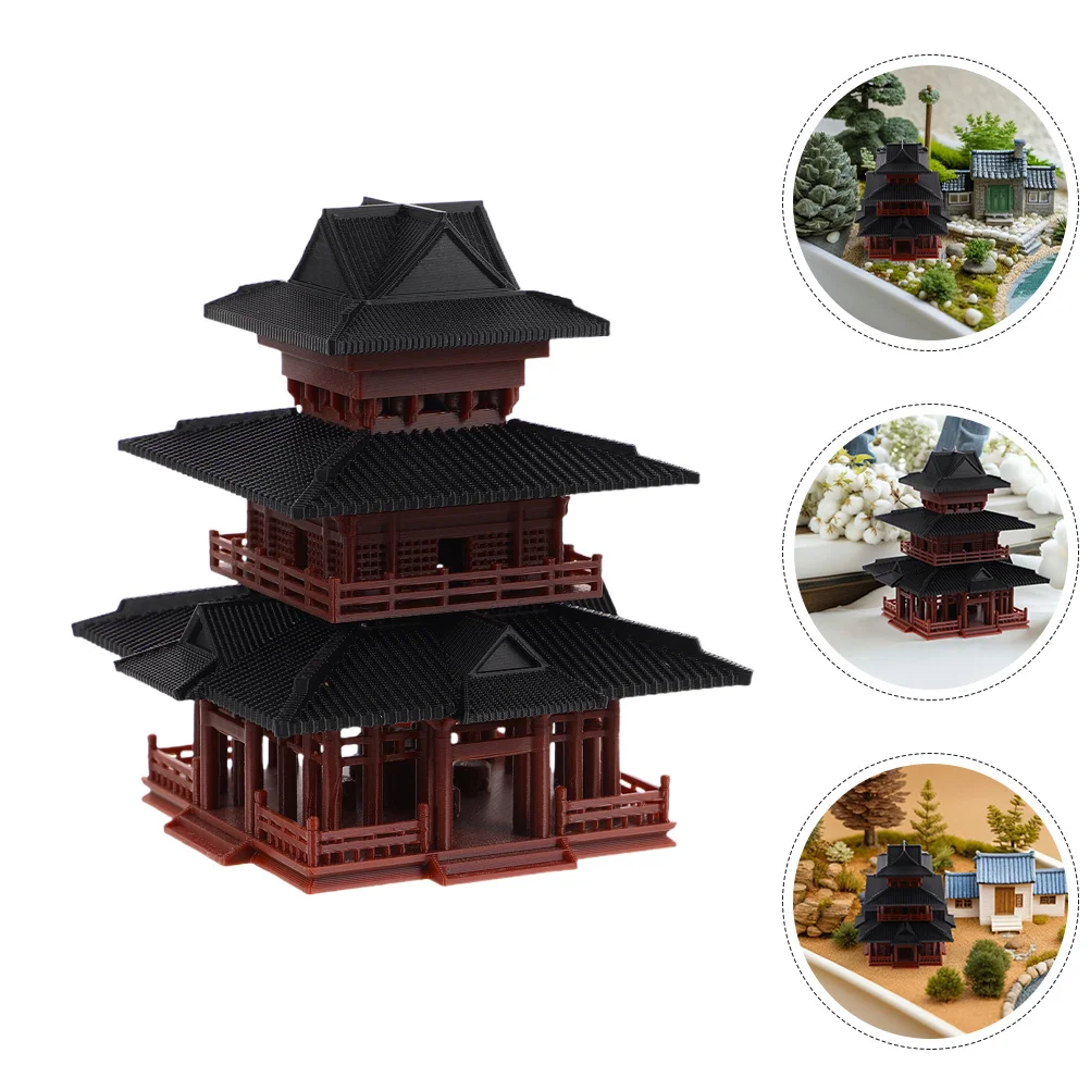 

Tank Landscape Miniature Twin Towers Suspended Building Rockery For Aquarium Terrarium Decor Bonsai Figurines Asian