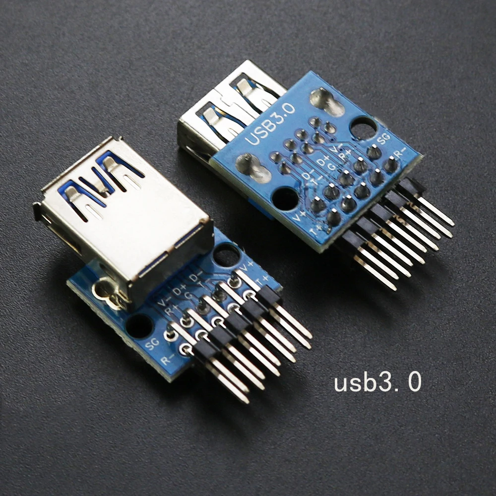 1Pcs USB3.0 Male Female Horizontal With Screw Fixing Hole USB with Pin Test Board Connector