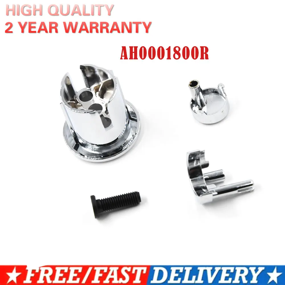 AH0001800R  Dual Flush Push Button Half Moon Style For ROCA Cistern D2D Threaded Push Rods Short Body Chrome