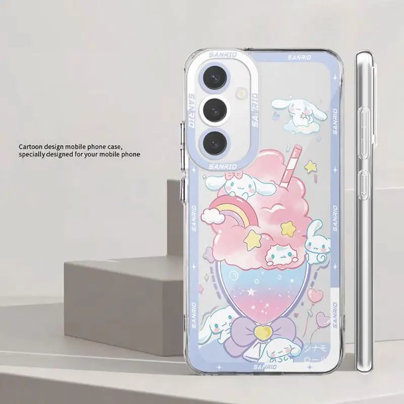 Simpatica custodia per telefono Kuromi Cinnamoroll per Samsung Galaxy A31 A72 A52 5G A12 A50 A32 A51 4G A21s A71 A22 Cover morbida trasparente