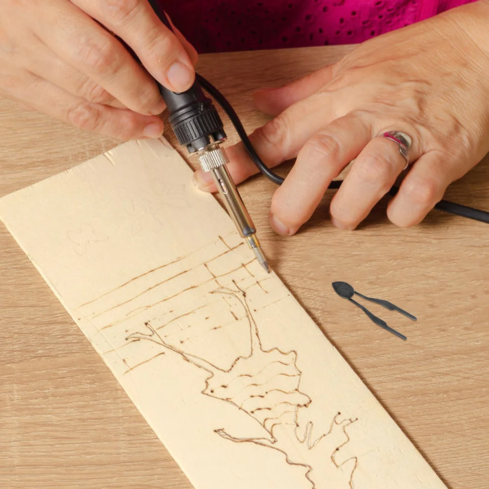 2 قطعة نصائح حرق الخشب مناقير الحديد لتظليل البيروغرافيا بالتفصيل النقش مقاومة للحرارة استبدال أداة الملحقات الحرفية