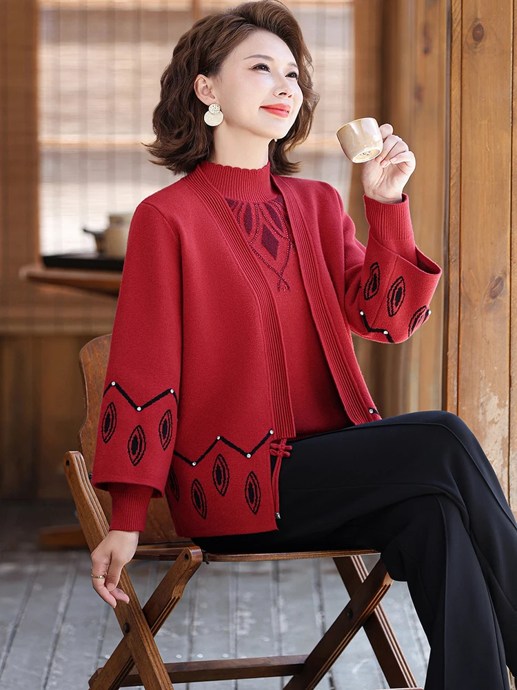 

Теплый комплект из двух предметов с высоким воротником, осенне-зимний женский топ Materni Faion с принтом Base irt для ly Ladies