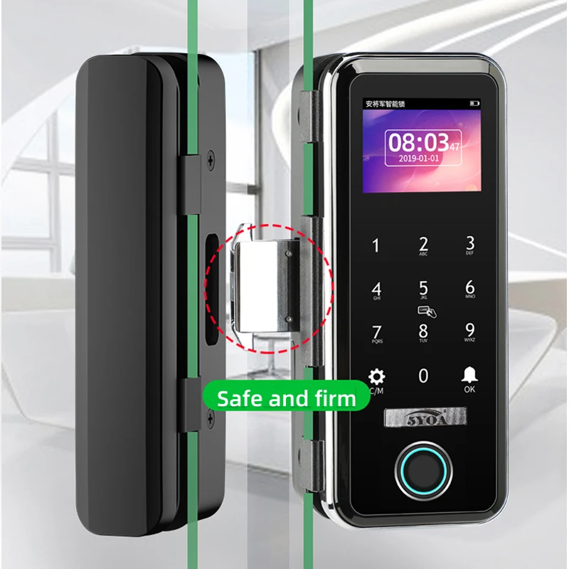 Fingerprint Door Lock For Glass Wooden Metal Door No Limited Smart Home WeChat APP Control Sliding Door Smart Keypad Gate Opener