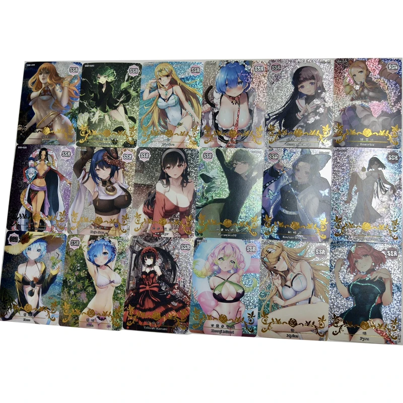 

36Pcs/set Anime Girls ACG Flash Cards Demon Slayer One Piece Mai Shiranui Rem Kawaii Diy Gift Toys Anime Game Collection Card