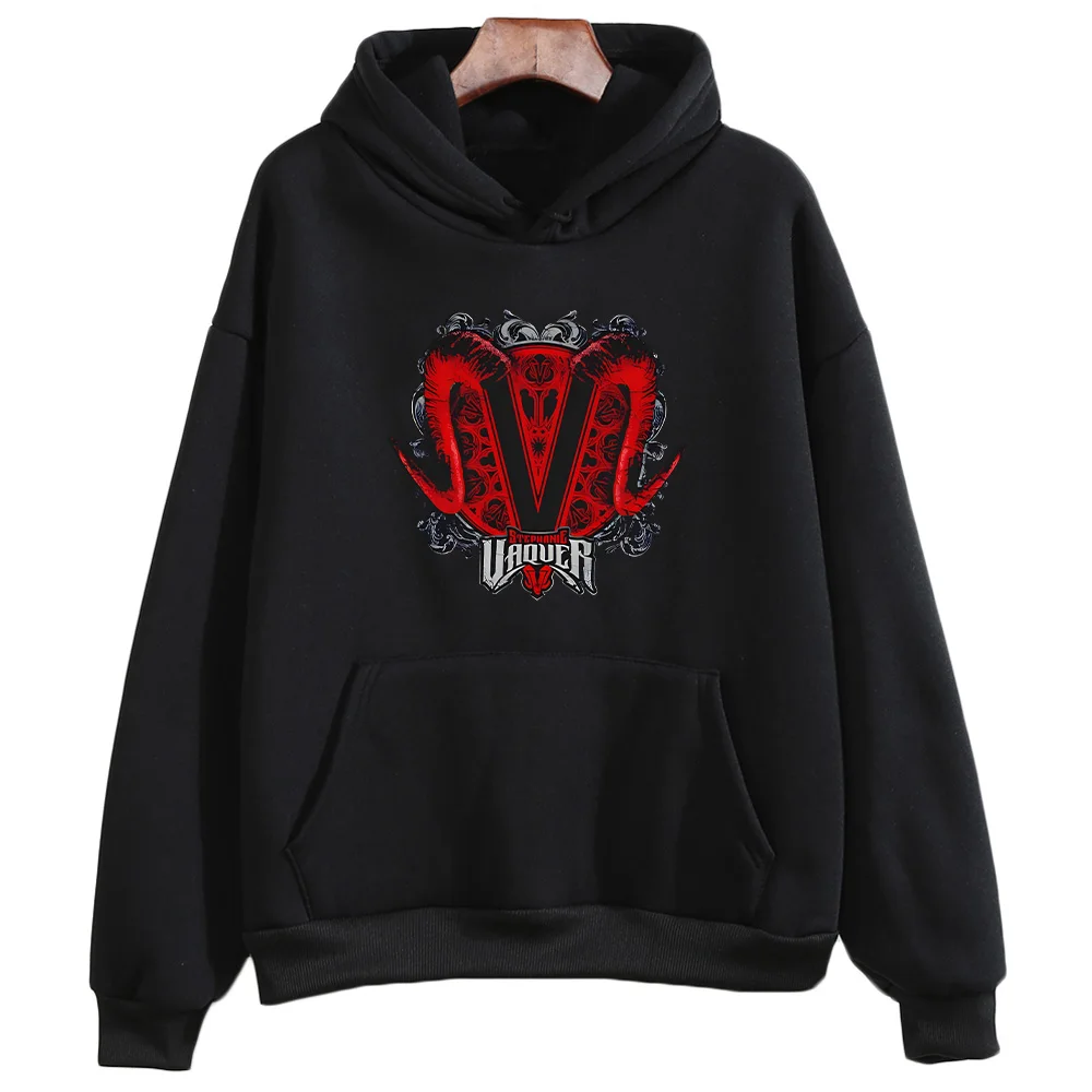 

Stephanie Vaquer V Logo Pullover Hoodie Men's Harajuku Wrestling Outfit Vintage Sweatshirts Unisex Fans Streetwear Clothing Y2K