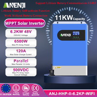 6.2KW 48V Hybrid Solar Inverter Photovoltaic Off Grid MPPT Parallel Inverter Pure Sine 220V 120A Solar Charger with Wifi PV 500V