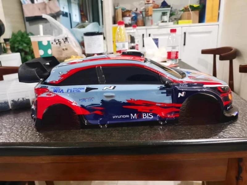 Раллийный корпус Hyundai i20 1/10 с 3D-печатью, заднее крыло для радиоуправляемого шасси, колесная база 255 мм