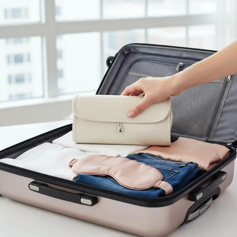 Cosmetic Brush Roll Bag Organizer Waterproof PU Leather Stylish Pillow Style for Women Girls Travel Beauty Essentials