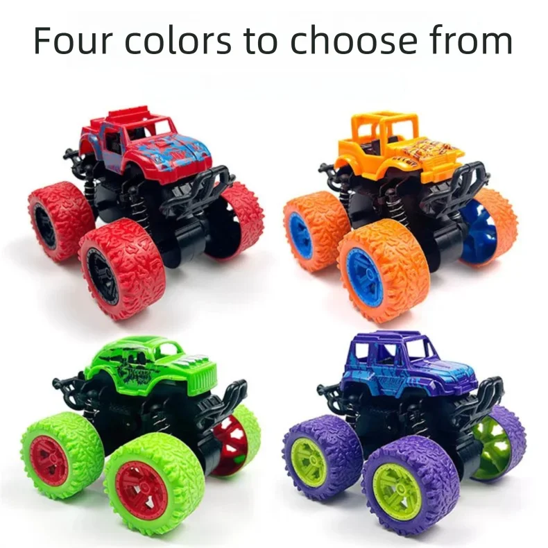 Four-Wheel Drive Friction-Powered Trucks Pull Back Car Off-Road Vehicle Inertial Rotation Car With 360° Rotation For Boys Gifts