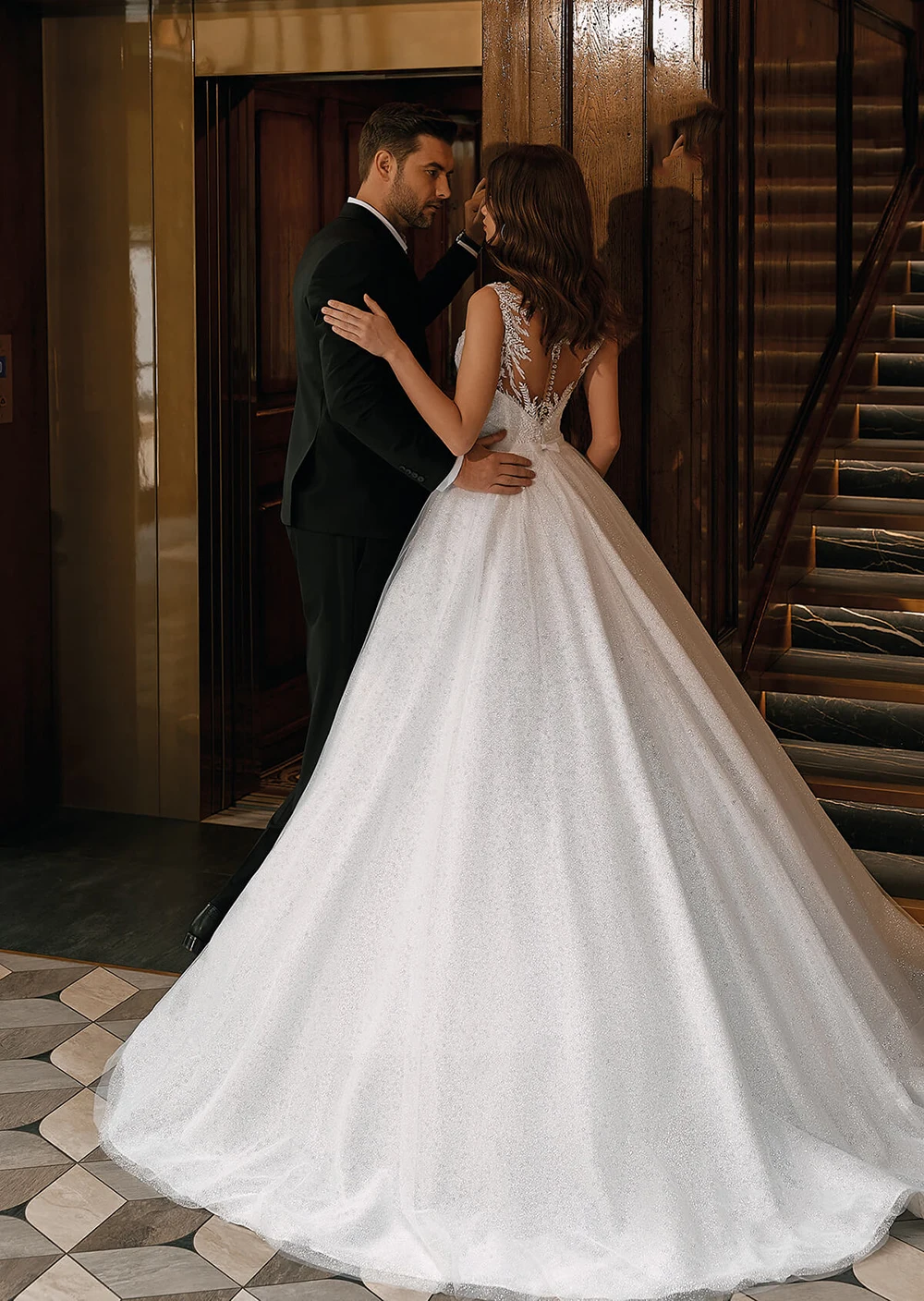 Uit de schouder vrouwen trouwjurken sexy a-lijn kant print bruidsjurken dweilen lengte banket vestidos de novias aangepast