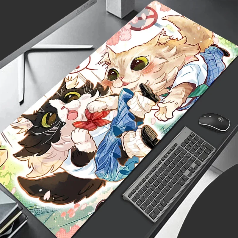 Leather Mouse Pad Larger  900x450 Speed Mini Pc Computer Keyboard Pads Fairy Tale Cat Desk Mat Gaming Accessories Home Mousepad