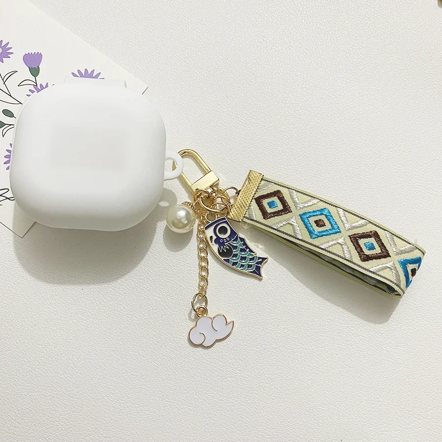 سيليكون حالات لسامسونج غالاكسي براعم لايف/براعم 2/براعم برو حالة الموضة قلادة المفاتيح مع سماعة سماعة فوندا