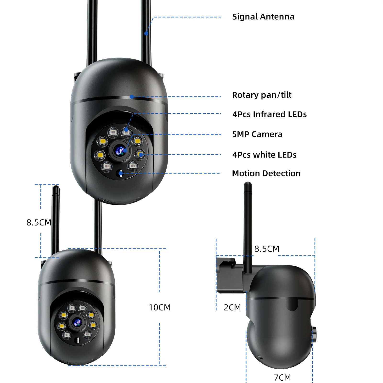 2.4G WIFI 2K IP Camera Two way audio PTZ Move To Follow Outdoor Wifi Surveillance Camera Security Protection Cameras Smart Home