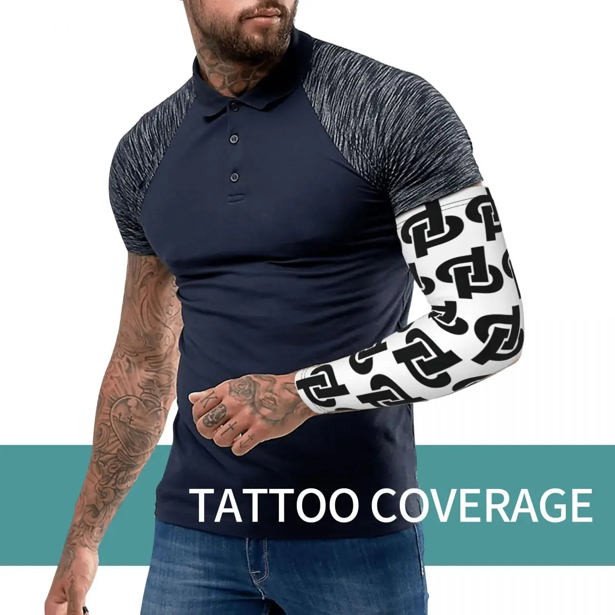 Jul - Dp アームスリーブ メンズ レディース 日焼け止め UVカット タトゥーカバー スポーツ冷却 サイクリング