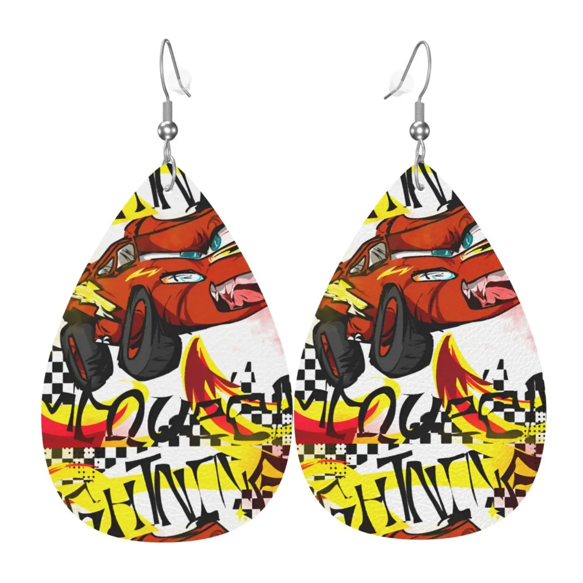 

Кожаные серьги «Болтезер» (Лайтнинг МакКвейн) для женщин, в форме капли, в стиле аниме, ювелирные аксессуары