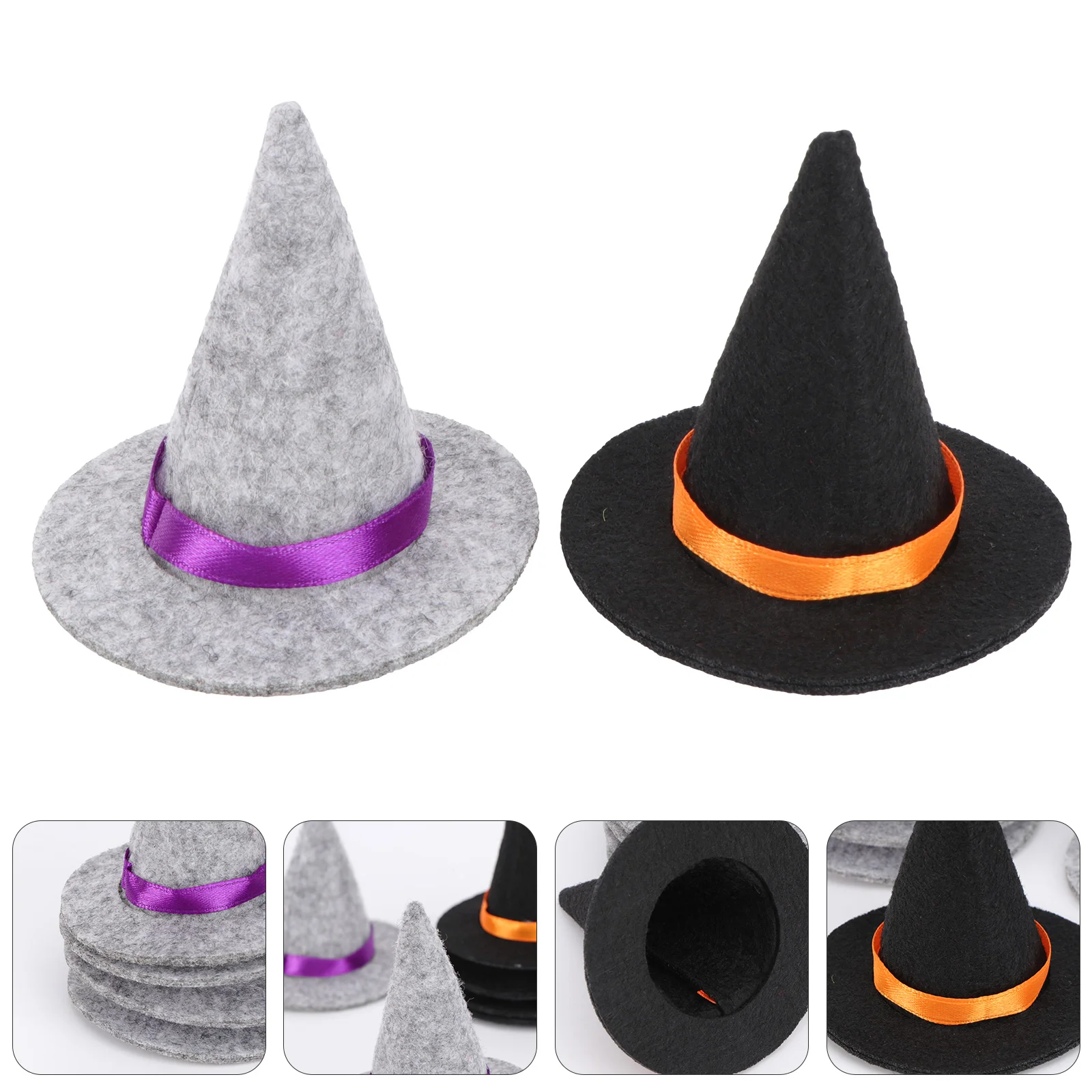 10 Pcs DIY Crafts Mini Witch Hats Halloween Decorations Hair Accessories Bottle