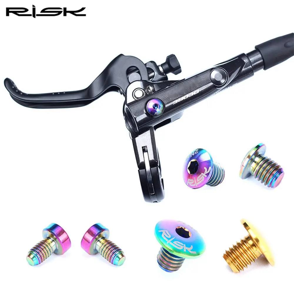 RISK 2/4pcs A Whole/Separate Oil Cylinder Lid Bolts for Bike Brake Lever Titanium Disc Fixed Screw Bicycle Hydraulic Brake Bolt