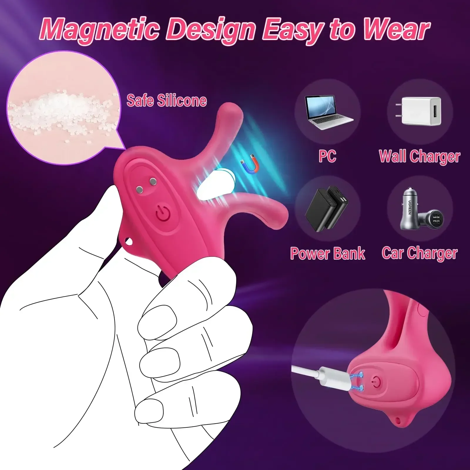 Vibrating Nipple Clamps Vibrator 9 Vibration Modes Magnetic Nipple Stimulation BDSM Adult Sex Toys for Women Couples Pleasure - Image 5