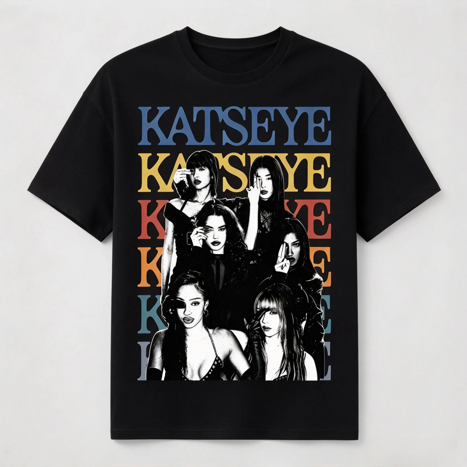 Katseye Global Girl Group Fan T-Shirt Unisex Short Sleeve Kpop Concert Trendy Streetwear Music Festival Y2k Tee