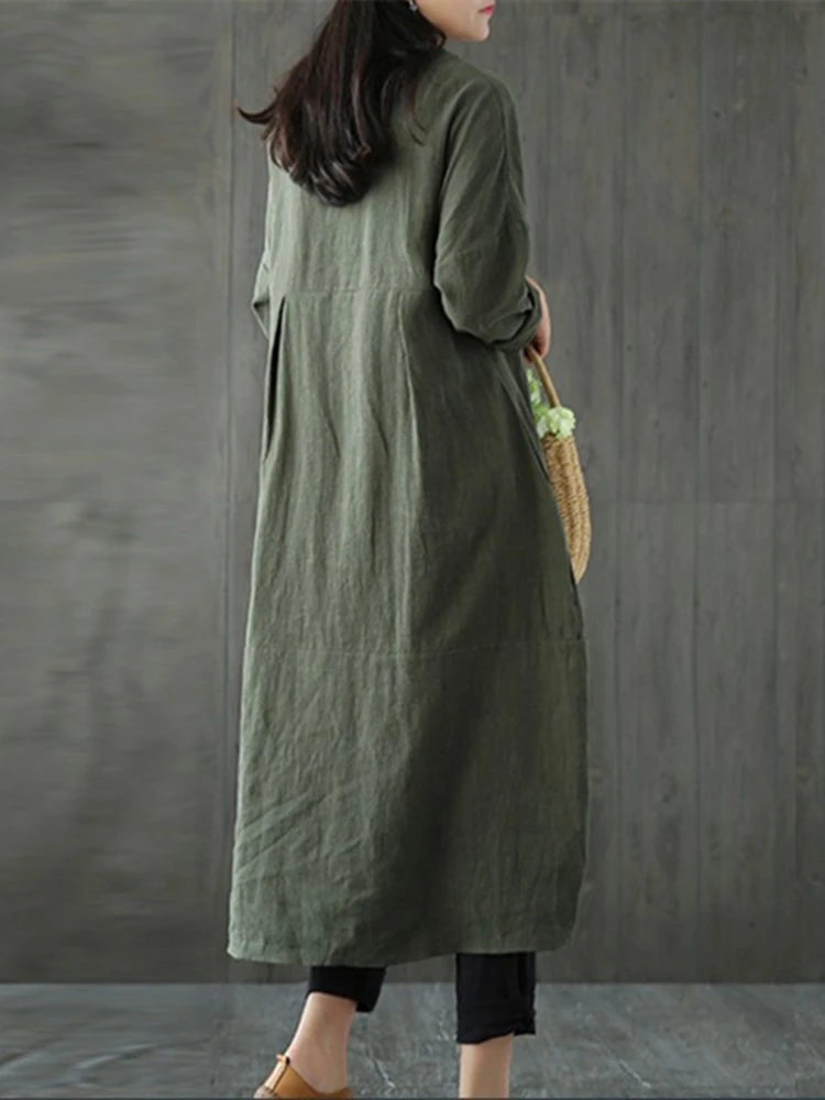 Oversized Korea Spring Autumn 2024 New Loose Cotton Dress Women Casual Big Size Ladies Womens Dresses Woman Irregular Long Dress