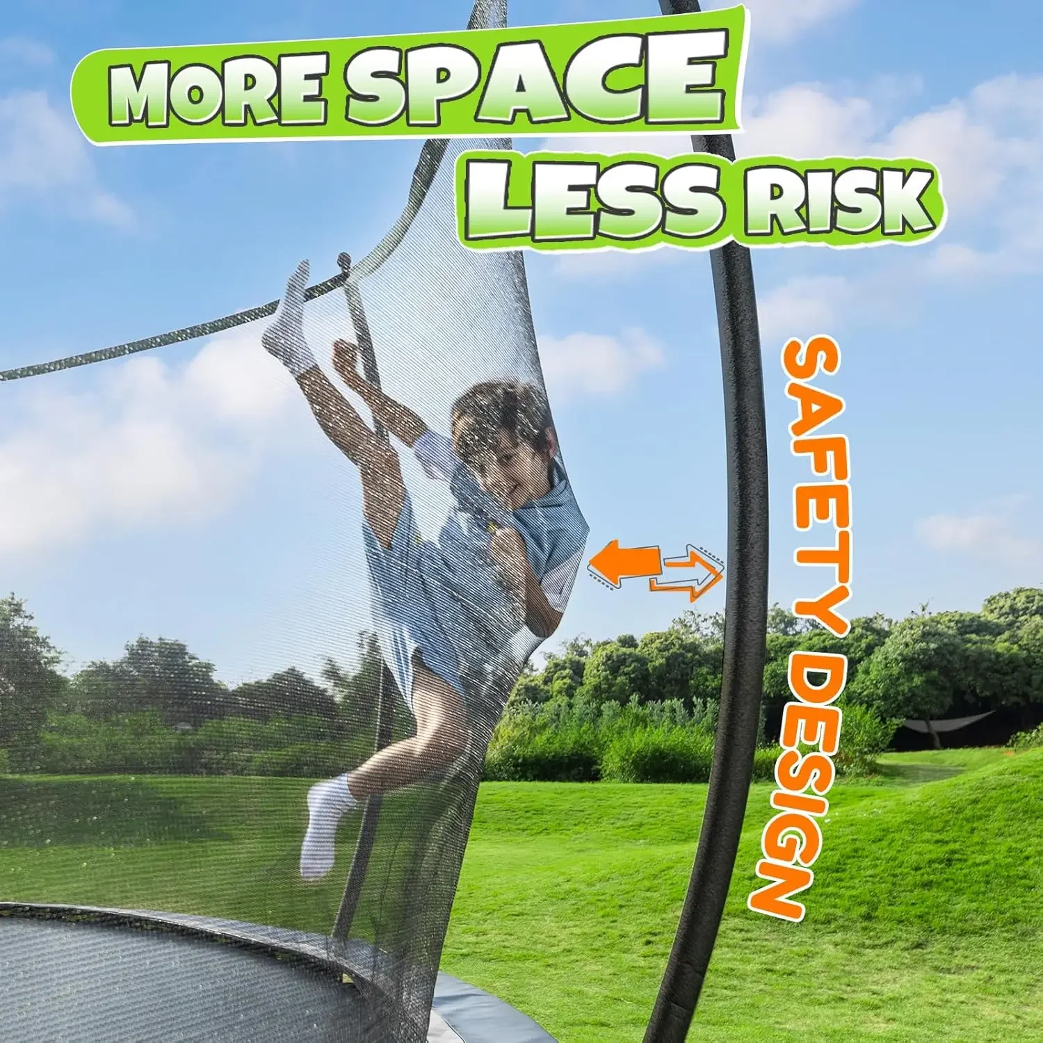 Trampoline 8FT 10FT 12FT 14FT 15FT 16FT Recreational Trampoline with Enclosure for Kids Adults, ASTM Approved, Outdoor Tram