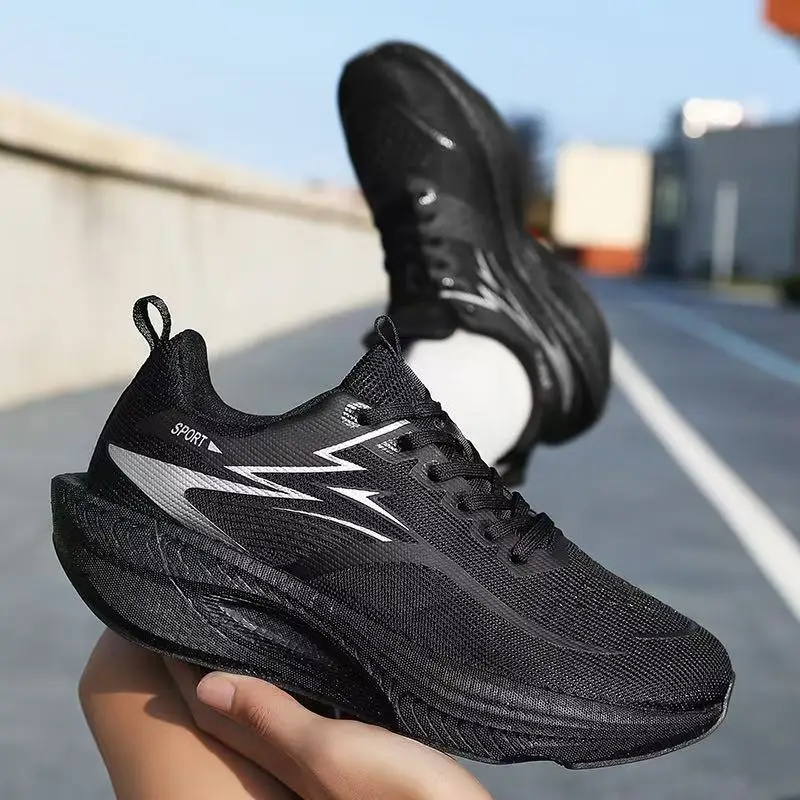 

Men Running Shoes Sneakers Anti-slip Cushioned Comfortable Racing Carbon Plate Training Mesh Tennis Shoes Casual for Women 2026