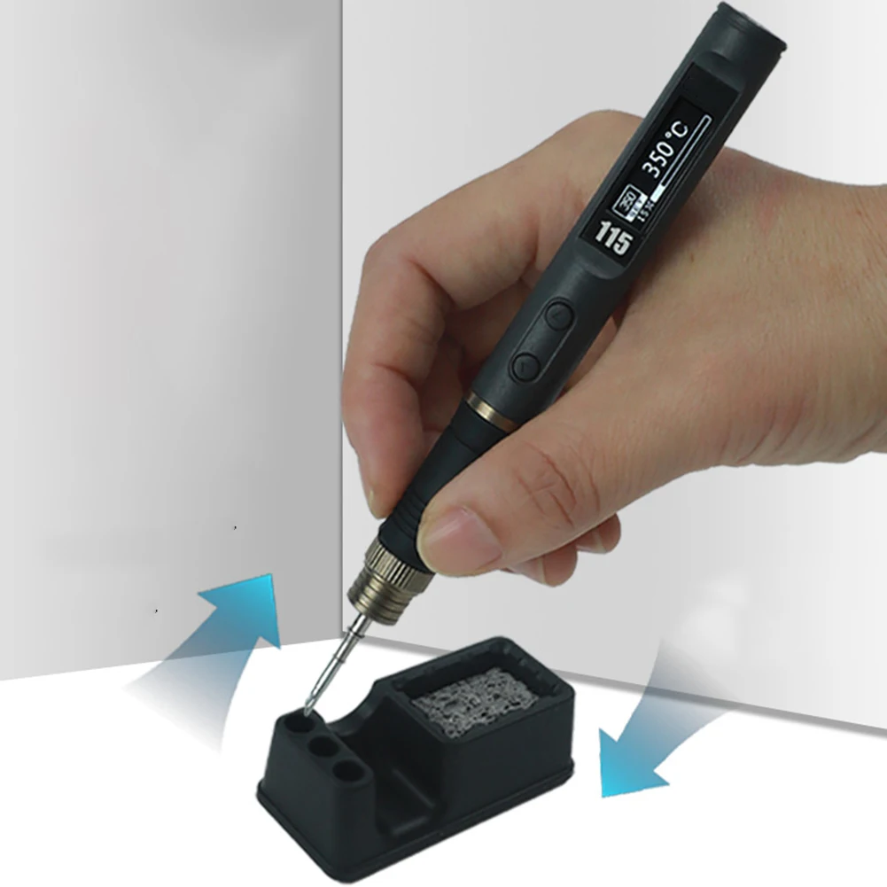 Rechargeable Cordless Soldering Iron with Clear LED Display for Accurate Temperature Monitoring in Field Repairs