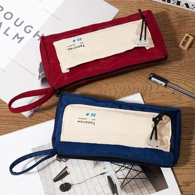 M5TB Handheld Pencil for Case Waterproof Nylon Pen Bag Elastic Spring Closure for Stu