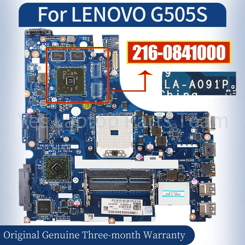 

LA-A091P For LENOVO G505S Laptop Mainboard 216-0841000 11S102500317Z 11S90003241ZZ Notebook Motherboard 100％ Tested