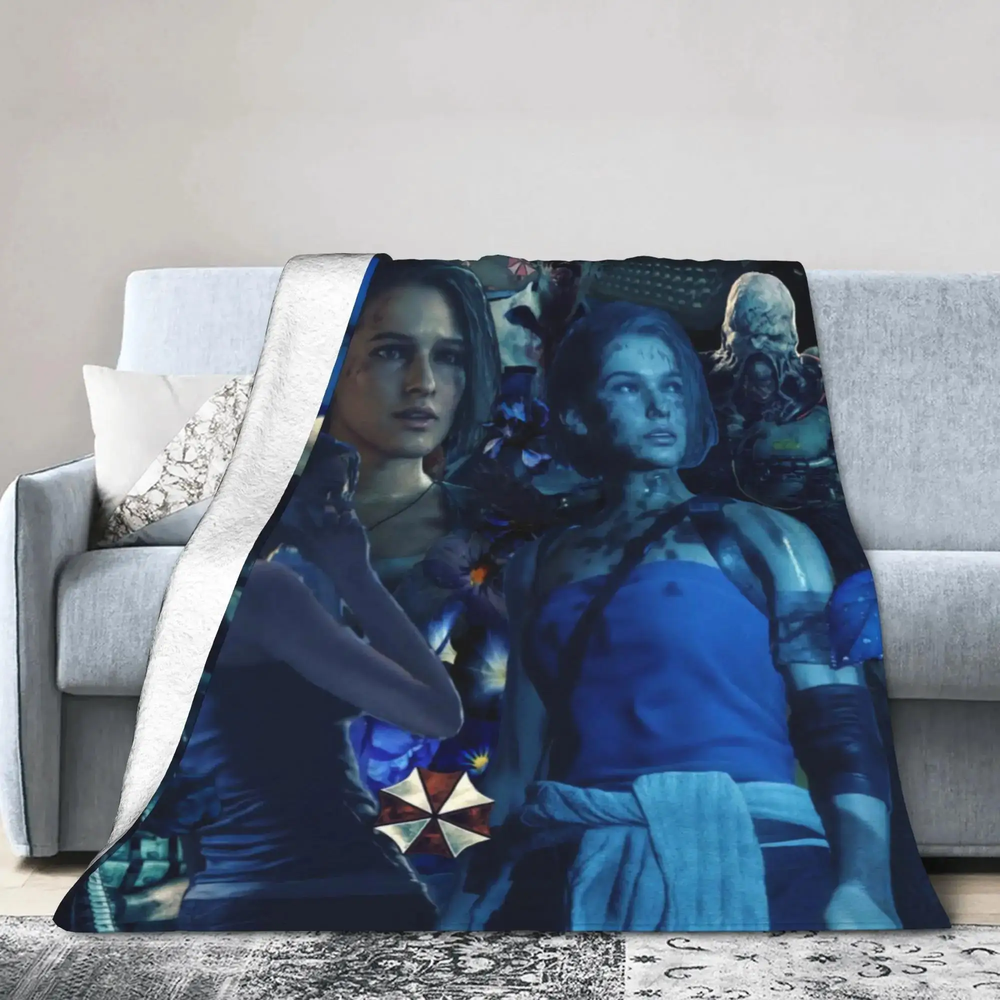 Soft Warm Flannel Blanket Featuring Jill Valentine and Resident Evil Design  Decorative Bed Cover for Home Bedding Throws