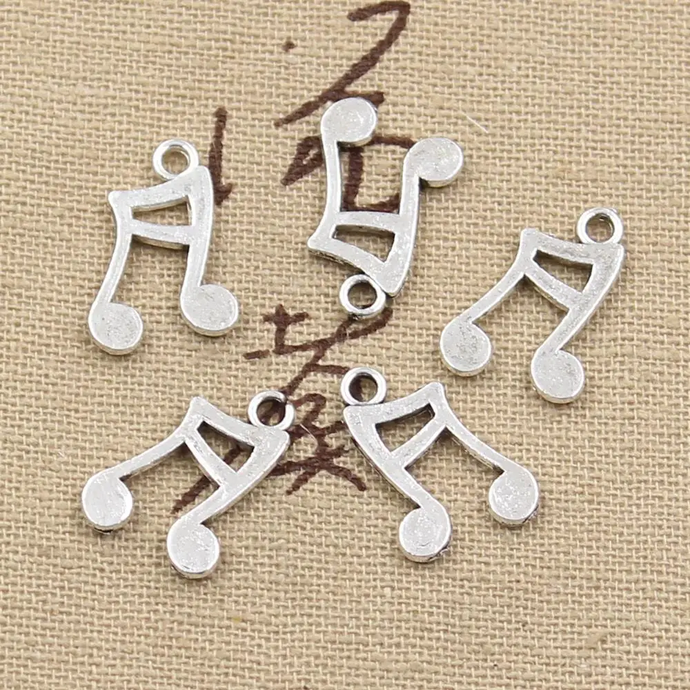 50 sztuk Charms nuta 17x11mm antyczny brąz kolor srebrny zawieszki dokonywanie DIY Handmade tybetański brąz kolor srebrny biżuteria