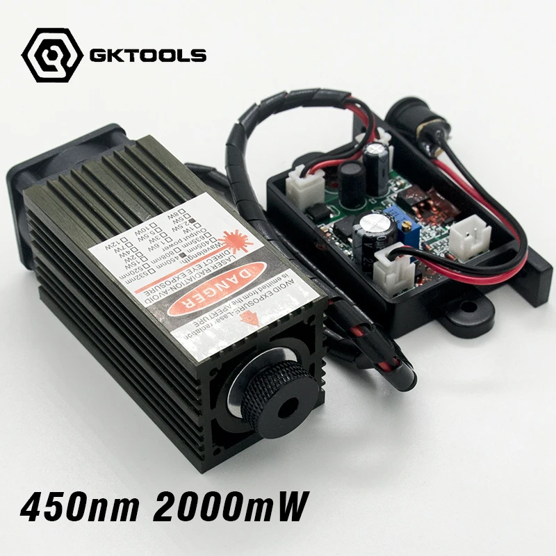 

450 nm, 2000 mW 12V High Power Laser Module have TTL,Adjustable Focus Blue Laser module. DIY Laser engraver machine accessories.