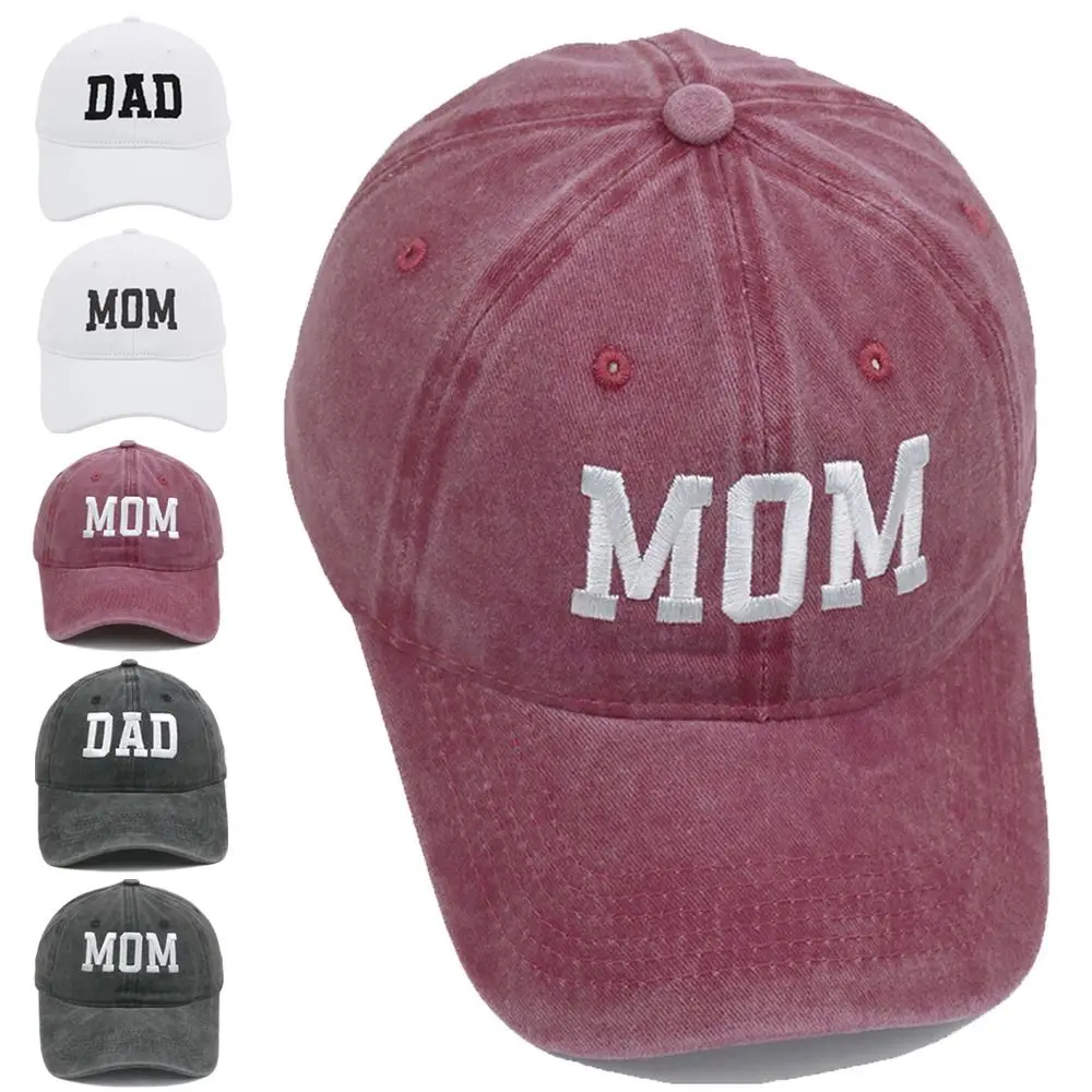 Visors DAD MOM Embroidery Baseball Caps Fashion Hiphop Adjustable Distressed Faded Cap Vintage Baseball Hats